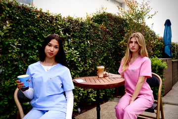 Healthcare professionals wearing lightweight scrubs suitable for hot weather in the UAE.